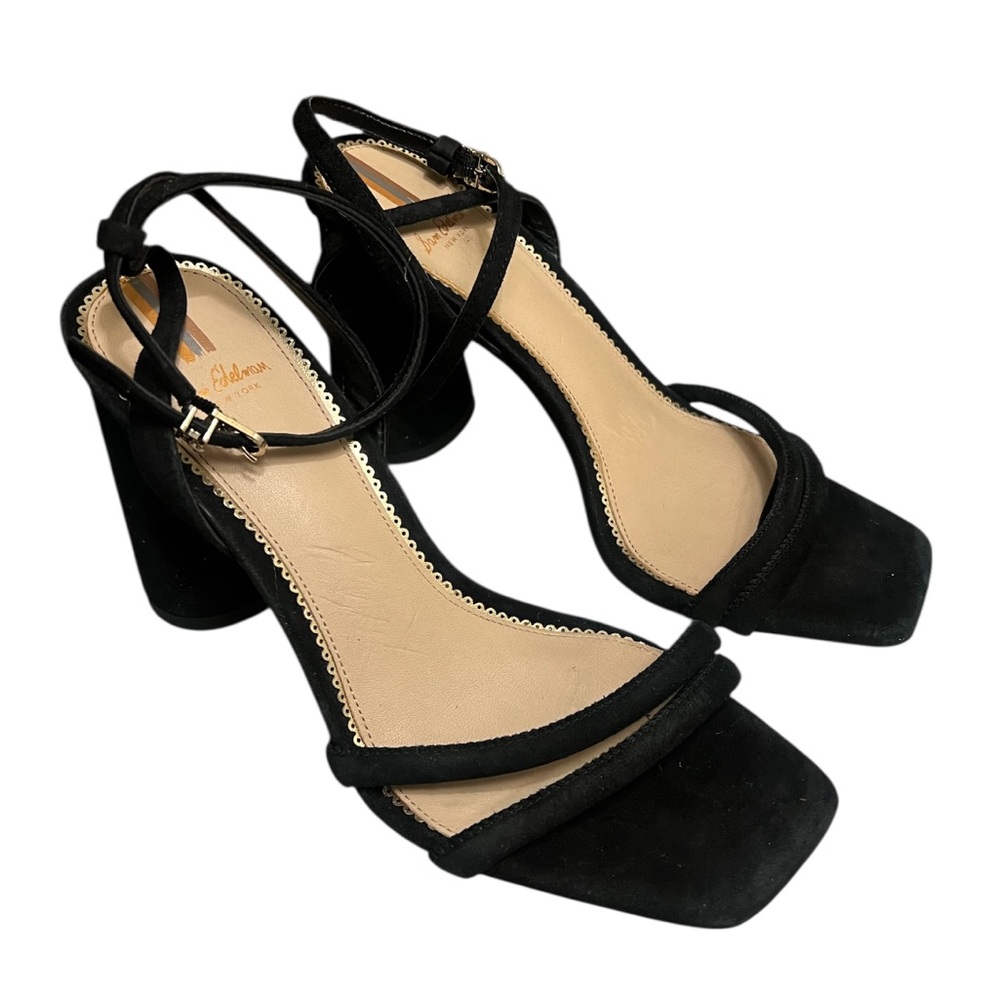 Sam Edelman Black Suede Block Heel Sandals
